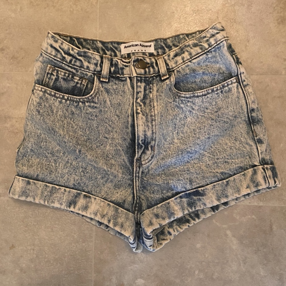 American Apparel acid wash denim shorts